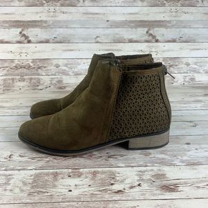Olive green ankle boots